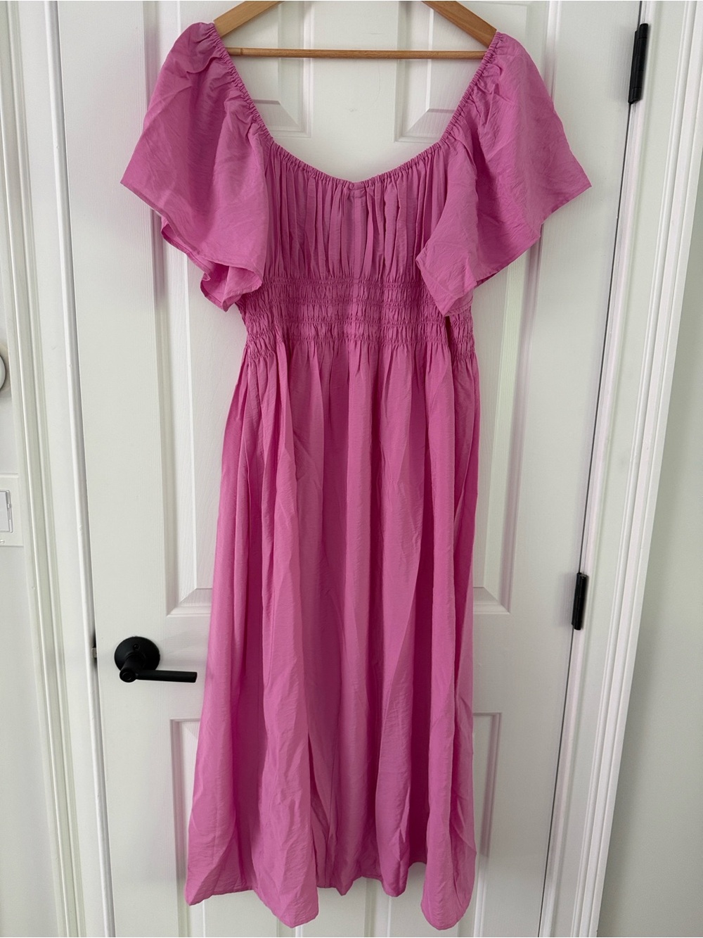 H&M Pink Smocked-Waist Midi Dress - Picture 4 of 6